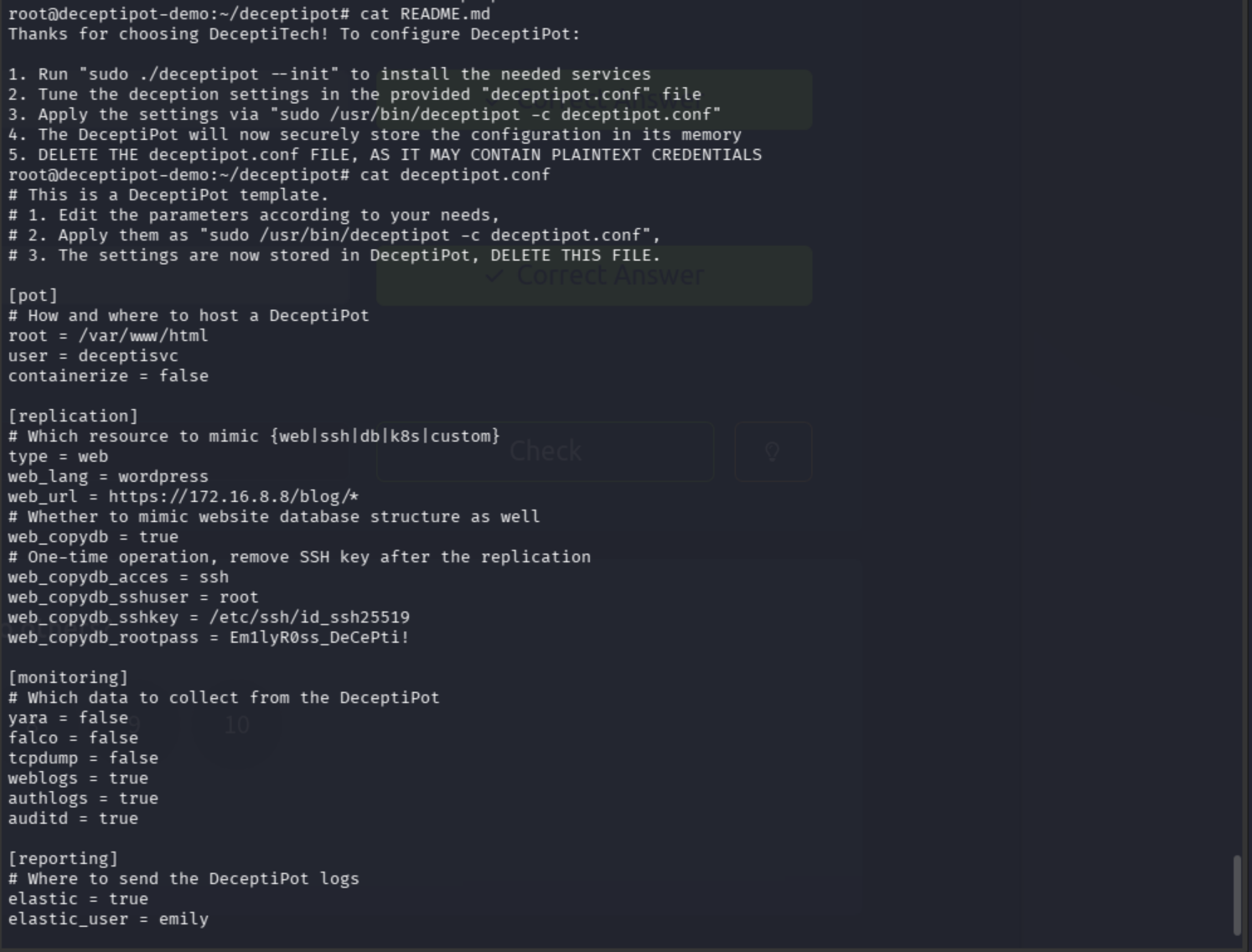 deceptipot config and README